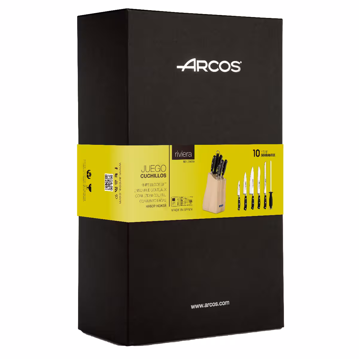 Arcos-5dílná-Kuchyňská-Sada-Riviera-Series-+ ocílka+blok-234200