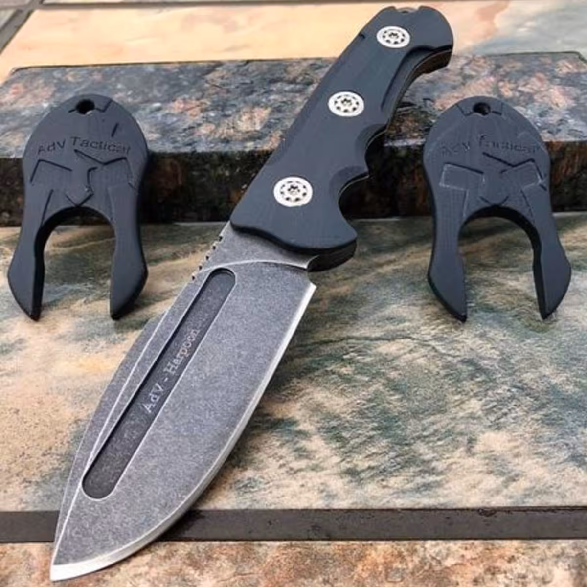 Harpoon-Fixed-Blade-Knife-Black-G-10