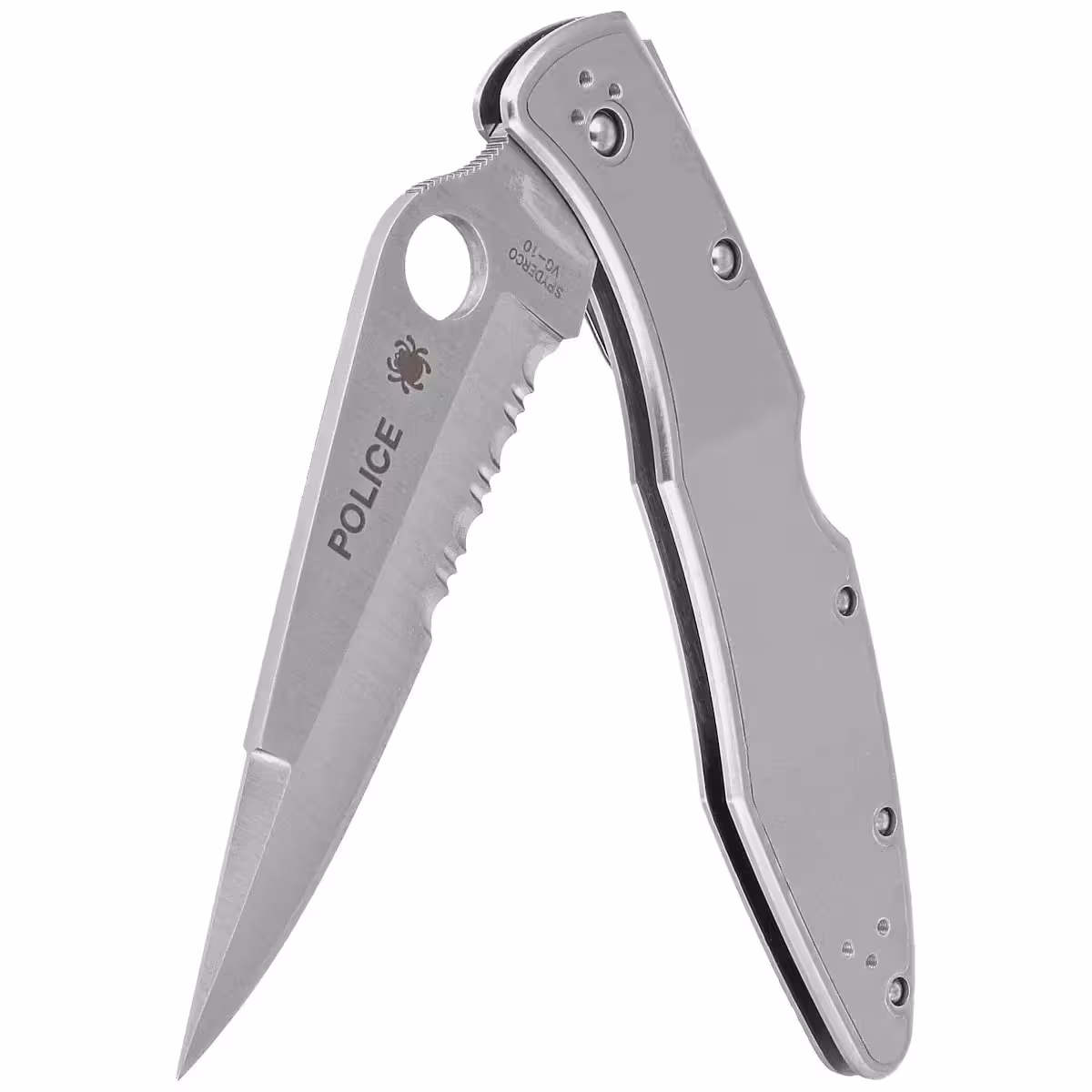 Spyderco-Police-Stainless-Steel-Satin-Combo-VG-10