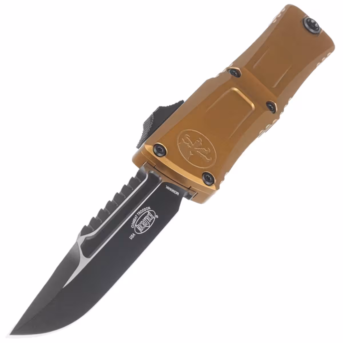 Microtech-Combat-Troodon-Gen-III-Interceptor-Signature-OTF-Knife-Tan-Aluminum-Black-M390MK-by-Tony-Marfione-1217-1TAS-123510_1