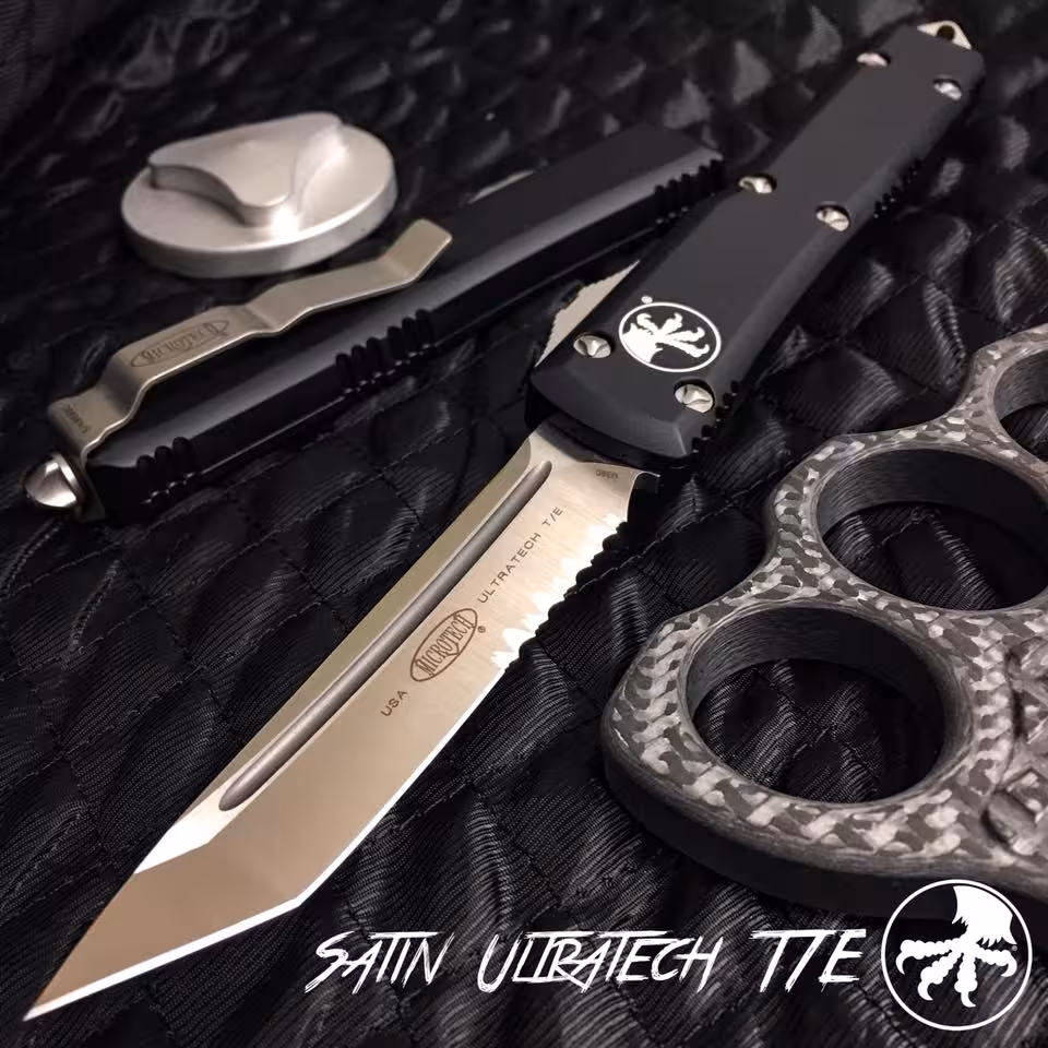 Vystřelovací Nůž Microtech Ultratech Stonewashed Tanto 123-11