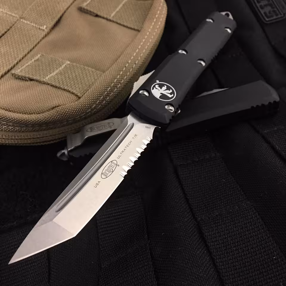 Vystřelovací Nůž Microtech Ultratech Stonewashed Tanto 123-11