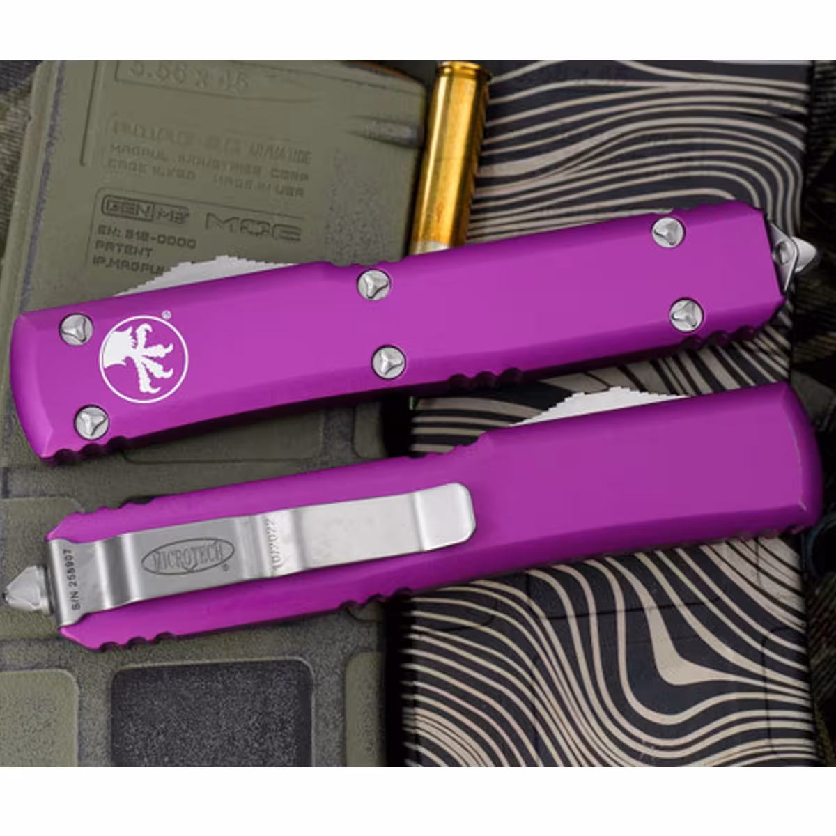 Microtech-Ultratech-Violet-Stonewash-122-10VI