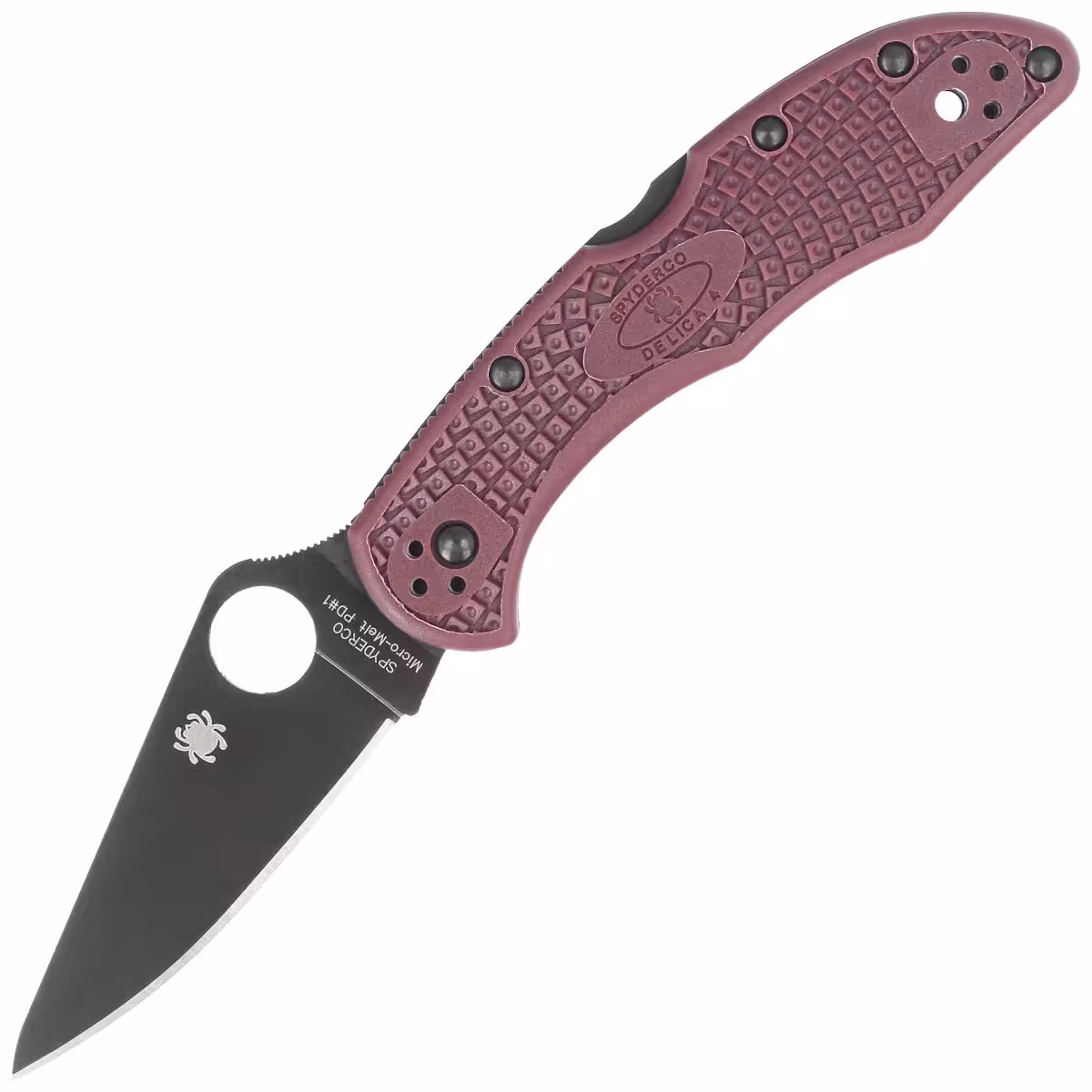 Spyderco-Delica-4-Sprint-Run-Burgundy-FRN-TiCN-Micro-Melt-PD-1-by-Sal-Glesser-C11BGBKP