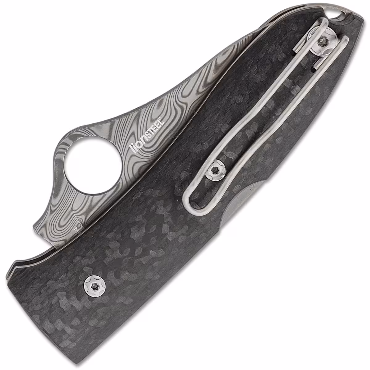 Spyderco/LionSteel-Max-SpyOpera-Sprint-Run-Thor-Damasteel-Carbon-C255CFPD
