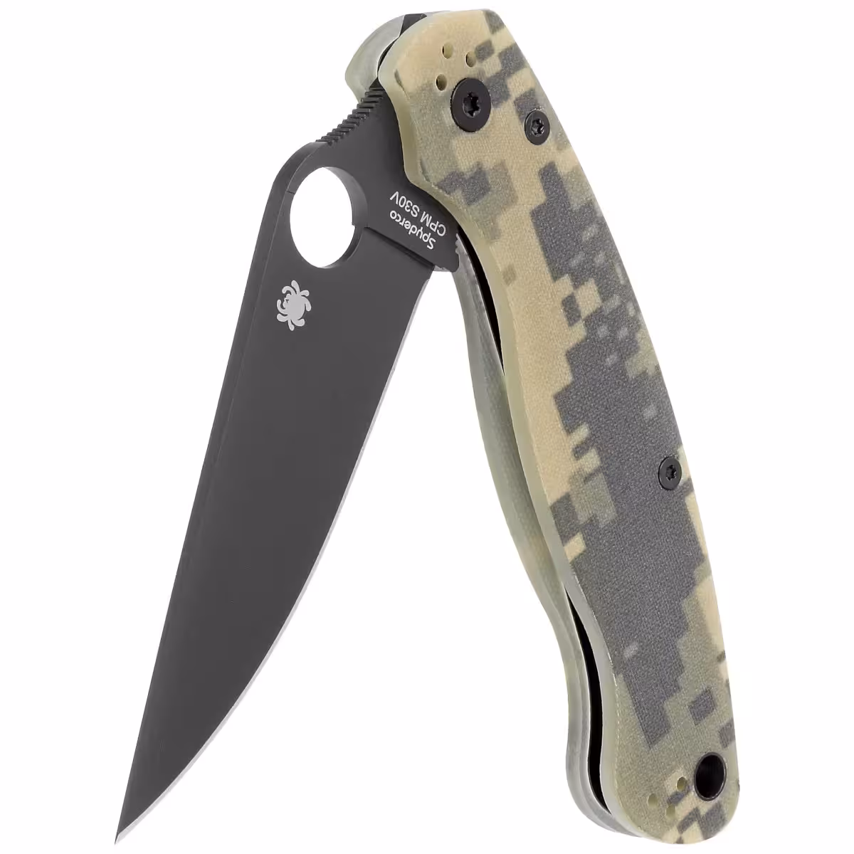 Spyderco-Military-2-Camo-G10-Black-DLC-CPM-S30V-Plain-C36GPCMOBK2