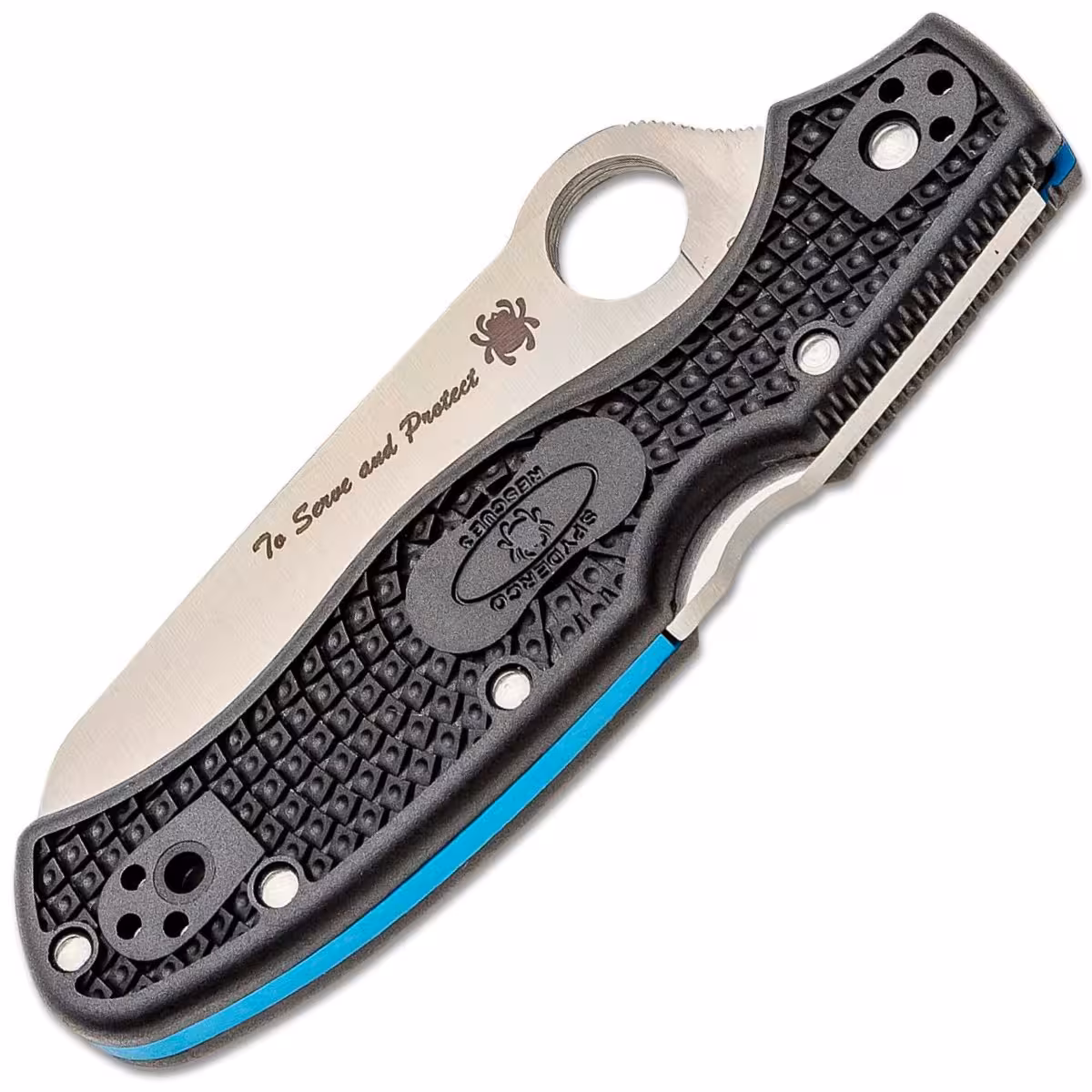Spyderco-Rescue-3-Lightweight-Thin-Blue-Lin-C14FSBKBL3